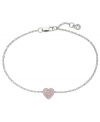 A darling bracelet their hearts will love. CRISLU's children's bracelet is embellished with sparkling pink cubic zirconias (1/8 ct. t.w.) and set in platinum over sterling silver. Approximate length: 6 inches.