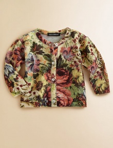 A vivid floral print adorns this ultra-cozy, wool cardigan.CrewneckLong sleevesButton-frontWoolMachine washImported Please note: Number of buttons may vary depending on size ordered. 