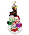 A family of caroling snowmen hits all the season's high notes in exquisite Polonaise glass. Glitter snowflakes, music books and bright, shiny color give the ornament that classic Christopher Radko feel.