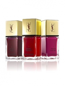 This irresistible set includes 3 of the most popular Yves Saint Laurent nail lacquers in gorgeous colors for the season. The vibrant reds will pop in the holiday celebration. Contains: La Laque No. 1 Rouge Pop Art, No. 6 Rouge Dada, No. 9 Fuschia Intemporel. This irresistible set includes 3 of the most popular Yves Saint Laurent nail lacquers in gorgeous colors for the season. The vibrant reds will pop in the holiday celebration. Contains: La Laque No. 1 Rouge Pop Art, No. 6 Rouge Dada, No. 9 Fuschia Intemporel.