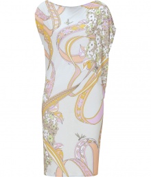 Blossom into spring sophistication in Emilio Puccis whimsical floral print draped jersey tunic dress - Wide neckline, asymmetrical cap sleeves, gathered side drape - Loosely fitted top, form-fitting skirt - Pair with bright pumps for a seamless transition from work to cocktails Blossom into spring sophistication in Emilio Puccis whimsical floral print draped jersey tunic dress - Wide neckline, asymmetrical cap sleeves, gathered side drape - Loosely fitted top, form-fitting skirt - Pair with bright pumps for a seamless transition from work to cocktails