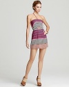 Ties at the bodice allow you to wear this Hurley striped dress as either a halter design or strapless silhouette for ultimate versatility.