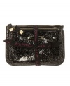 Good things come in twos: this set of two zip pouches is available in a range of glam looks featuring sequins, glitter and patent, each one tied up with a Betseyville by Betsey Johnson bow.