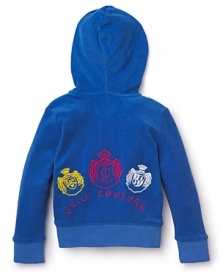 Juicy Couture Girls' Micro Terry Classic Hoodie - Sizes 7-14 Juicy Couture Girls' Micro Terry Classic Hoodie - Sizes 7-14
