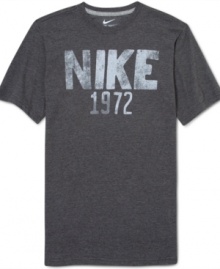 The old always becomes new again. That's why this vintage-style t-shirt from Nike will always have classic style. The old always becomes new again. That's why this vintage-style t-shirt from Nike will always have classic style.