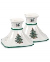 With an historic pattern and pierced holly motif, the Christmas Tree candle holders from Spode are a festive gift to holiday homes. A full evergreen tree with baubles, tinsel and perfectly wrapped packages sets the scene for celebration.