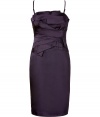 The perfect party frock for your most festive events, Steffen Schrauts wrapped bodice dress is a super feminine choice with an exquisitely tailored fit - Removable adjustable spaghetti straps, wrapped bodice, hidden back zip, internal silicon band around the top for hold - Form-fitting - Team with sleek pumps and a shimmering metallic box clutch