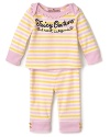Super soft with sunny stripes, this ruffle trimmed Juicy Couture top and leggings set will brighten her day.