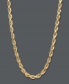 Decorate your neckline with a luxurious layer. This seamless necklace features a diamond-cut rope design in rich 14k gold. Approximate length: 20 inches.