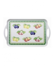 Bring the lush bounty of the French countryside to your table with this versatile tray from Villeroy & Boch's serveware and serving dishes collection. Fresh summer fruits and a leaf garland adorn lightweight melamine for indoor and outdoor dining. Bring the lush bounty of the French countryside to your table with this versatile tray from Villeroy & Boch's serveware and serving dishes collection. Fresh summer fruits and a leaf garland adorn lightweight melamine for indoor and outdoor dining.