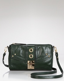 Crafted from leather with gilt hardware, Milly's crossbody daybag flaunts a richly styled vibe that's sure to make it a season to season favorite. Crafted from leather with gilt hardware, Milly's crossbody daybag flaunts a richly styled vibe that's sure to make it a season to season favorite.