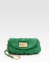 A convertible silhouette of soft and slouchy leather with a chic chain and leather strap.Removable shoulder strap, 22 dropMagnetic flap closureSix credit card slotsFully lined9W X 5½H X 1DImported Please note: Hardware color varies by bag. 