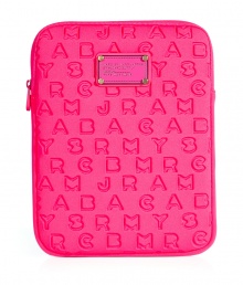 Detailed in durable neoprene with an allover logo print, Marc by Marc Jacobs tablet case is a covetable choice for stashing away your favorite piece of hardware - Tonal logo plaque, zip closure - Carry alone, or slip into brightly printed totes Detailed in durable neoprene with an allover logo print, Marc by Marc Jacobs tablet case is a covetable choice for stashing away your favorite piece of hardware - Tonal logo plaque, zip closure - Carry alone, or slip into brightly printed totes