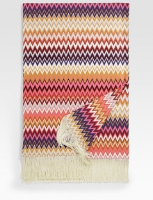 Gorgeous textile, soft and cozy, crafted in an intricate chevron weave and warm, vibrant colors.Luxurious fringe51x75Wool/polyamideDry cleanMade in Italy Gorgeous textile, soft and cozy, crafted in an intricate chevron weave and warm, vibrant colors.Luxurious fringe51x75Wool/polyamideDry cleanMade in Italy