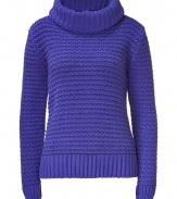 Colorful and contemporary, Vanessa Brunos ultra soft chenille chunky knit pullover is a cool choice for updating your timeless knitwear collection - Wide ribbed turtleneck and trim, long sleeves, allover textural knit - Slim fit - Wear with tailored separates and statement accessories