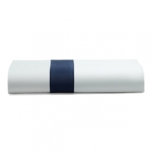 A classic navy sateen border trims these sheets by SFERRA, woven from super soft Egyptian cotton. A classic navy sateen border trims these sheets by SFERRA, woven from super soft Egyptian cotton.