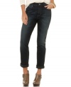 A cool, cuffed leg and slim silhouette is a modern take on the boyfriend jean, by DKNY Jeans.