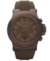 A darkly daring design from Michael Kors: a chronograph watch with bold monochromatic hues.