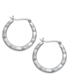 Feeling fashion-forward? Giani Bernini's sterling silver earrings offer a textured pattern for a stylish touch with a bit of an edge. Approximate diameter: 1 inch. Feeling fashion-forward? Giani Bernini's sterling silver earrings offer a textured pattern for a stylish touch with a bit of an edge. Approximate diameter: 1 inch.
