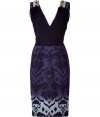 More exciting than your typical LBD, this cocktail-ready sheath from Matthew Williamson channels new-season style - V-neck, sleeveless with bead and shell embellished shoulders, draped faux wrap fitted bodice, printed pencil skirt, exposed back zip - Style with statement heels and an embellished clutch