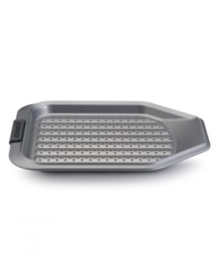 Baked, not fried: improve the health--and the crunch--of your meals with Anolon's crisper pan. New proprietary coating ensures superior release and makes cleanup a snap. Silicon-enhanced handles are steady and slip-free, while the pan's substantial weight provides durability and helps prevent warping. Baked, not fried: improve the health--and the crunch--of your meals with Anolon's crisper pan. New proprietary coating ensures superior release and makes cleanup a snap. Silicon-enhanced handles are steady and slip-free, while the pan's substantial weight provides durability and helps prevent warping.