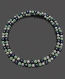 Make them green with envy with this beautiful jade and gray cultured freshwater pearl (8-9 mm) necklace. Approximate length: 36 inches. Make them green with envy with this beautiful jade and gray cultured freshwater pearl (8-9 mm) necklace. Approximate length: 36 inches.