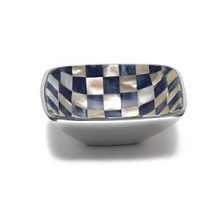 Hand made in sand-cast aluminum decorated with our beautiful mosaic hand cut inlaid Mother of Pearl tiles. The petite bowls transform into the perfect dishes for martini accessories when paired with the Classic Petite Bowl Tray. Food safe. Hand made in sand-cast aluminum decorated with our beautiful mosaic hand cut inlaid Mother of Pearl tiles. The petite bowls transform into the perfect dishes for martini accessories when paired with the Classic Petite Bowl Tray. Food safe.