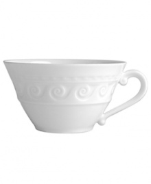 This unique pattern is inspired by the architecture of the famous Louvre Museum in Paris and made of exquisite Limoges porcelain. This unique pattern is inspired by the architecture of the famous Louvre Museum in Paris and made of exquisite Limoges porcelain.