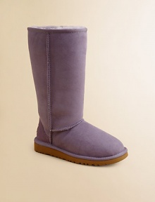 One of the original Ugg designs and one of the most enduring, in twin-faced sheepskin to keep feet warm, dry and right in style all winter long.Sheepskin sock wicks away moistureMolded EVA sole is light and flexibleLogo tab on heel One of the original Ugg designs and one of the most enduring, in twin-faced sheepskin to keep feet warm, dry and right in style all winter long.Sheepskin sock wicks away moistureMolded EVA sole is light and flexibleLogo tab on heel