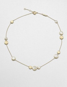 From the Jaipur Resort Collection. A graceful chain is dotted with discs of hand-engraved, brushstroke textured 18k gold and lustrous mother-of-pearl in this design of understated elegance.Mother-of-pearl18k yellow goldLength, about 16Lobster claspMade in Italy From the Jaipur Resort Collection. A graceful chain is dotted with discs of hand-engraved, brushstroke textured 18k gold and lustrous mother-of-pearl in this design of understated elegance.Mother-of-pearl18k yellow goldLength, about 16Lobster claspMade in Italy