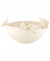 The essence of whimsy, this small Lenox Flutter bowl will lift your spirits with gold-tipped butterflies and elegant banding in timeless ivory porcelain.