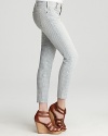 Current/Elliott Jeans - Gingham Printed Low Rise Stiletto in Lake Wash