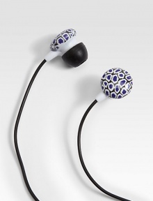 Add a bit of color to your tunes with this printed graphic style.Compatible with iPhone® and MP3 playersRubberImported Add a bit of color to your tunes with this printed graphic style.Compatible with iPhone® and MP3 playersRubberImported