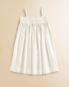 This angelic knit is rendered in pure cotton with a ruffle, lace and a full skirt for a frilly ensemble.Ruffled squarenckSleevelessBack buttonsGathered lace empire waistFull skirtCottonMachine washImported Please note: Number of buttons may vary depending on size ordered. 