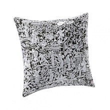 An elegant euro sham from Natori in a bold, Toile de Jouy-inspired black and white Chinoiserie motif. An elegant euro sham from Natori in a bold, Toile de Jouy-inspired black and white Chinoiserie motif.