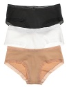 Ongossamer's classic boyshorts in high quality, super soft stretch cotton with delicate sheer mesh trim.