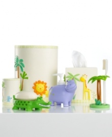 It's a zoo in here! A group of playful friends comes together in this lotion pump, featuring friendly animals in fun and vibrant colors that your kids will adore. It's a zoo in here! A group of playful friends comes together in this lotion pump, featuring friendly animals in fun and vibrant colors that your kids will adore.