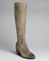 Kelsi Dagger defines a basic tall boot design by crafting it in rugged, oiled, distressed suede. It's a good vintage.