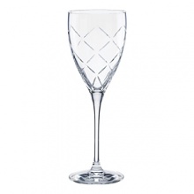 Diamond-shaped cuts delicately catch the light in these classic goblets from kate spade.