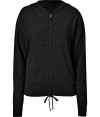 Lend a luxe look to your casual cool staples with Closeds ultra soft cashmere hoodie - Hooded, long sleeves, zippered front, drawstring waistline, fine ribbed trim - Classic slim fit - Wear with favorite skinnies, a tissue tee and flats