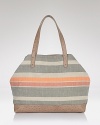 Inspired by sun-washed Turkish textiles, Rebecca Minkoff's striped tote adds a dash of exotic. Carry it on the weekend with denim or take it with you when you travel.