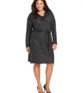 It's your time to shine in Jones New York Signature's studded plus size dress-- it's party-perfect!