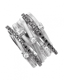 A mix of diamonds shine in this stacked white gold ring from Marco Bicego's Goa collection. A mix of diamonds shine in this stacked white gold ring from Marco Bicego's Goa collection.