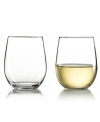 Designed expressly for Chardonnay wines, these Riedel O glasses feature a stemless, easy-to-hold shape that's perfect for parties and casual gatherings. A terrific engagement or housewarming gift, this set is crafted in dishwasher-safe crystal.