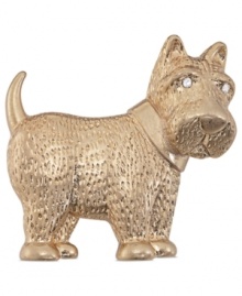 Animal magnetism. This pin from Carolee's 40th Anniversary Legacy Collection is crafted from gold-tone mixed metal and features glass stones for an added sparkle. Picking up this pooch also helps a worthy cause. Approximate height: 1-3/8 inches. Approximate width: 1-3/8 inches.