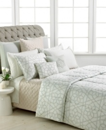 A calming retreat! This Barbara Barry Sanctuary Scroll comforter set is crafted with 250-thread count combed cotton sateen fabric and finished with soft, earth tone hues that turn your bed into the ultimate tranquil setting. A calming retreat! This Barbara Barry Sanctuary Scroll comforter set is crafted with 250-thread count combed cotton sateen fabric and finished with soft, earth tone hues that turn your bed into the ultimate tranquil setting.