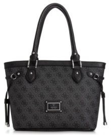 Every fashionista needs a little scandal and this take-anywhere tote by GUESS is just the right one. Signature 4Gs and enamel-inlaid plaque grace the design, while the spacious interior effortlessly stows wallet, phone, makeup case and any little mementos you find along the way. Every fashionista needs a little scandal and this take-anywhere tote by GUESS is just the right one. Signature 4Gs and enamel-inlaid plaque grace the design, while the spacious interior effortlessly stows wallet, phone, makeup case and any little mementos you find along the way.