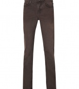 With their cool shade of washed-out brown and modern slim fit, J Brands Kaine jeans are essential for casual city wardrobes - Classic five-pocket style, button closure, belt loops, slim straight leg - Pair with tees and flannels for a hip, rugged look