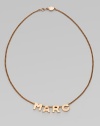 Get branded in this pretty logo charm style. Rose goldtone plated brassLength, about 21Pendant size, about ½Spring ring closureImported 