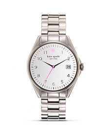 Make this silver-plated stunner from kate spade new york a go-to to add practicality to your portfolio. This watch boasts a polished look, so wear it to finish crisp, tailored styles. Make this silver-plated stunner from kate spade new york a go-to to add practicality to your portfolio. This watch boasts a polished look, so wear it to finish crisp, tailored styles.